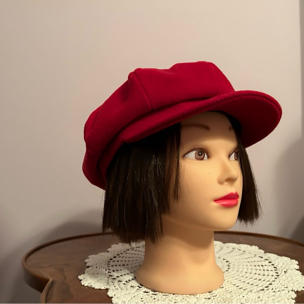 RED WOOL LINED CAP w/ OPTIONAL EARCOVERS